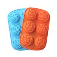 Cake Bread Molds, 2PCS YYP [6 Cavity Rose Shape Mold] Silicone Cake Bread Making Mold for Home Baking - Reusable...