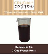 3 Cup (12 OZ) Washable &amp; Reusable Universal Replacement French Press Glass Beaker Fits Bodum &amp; All 3 Cup French...
