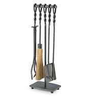 Forged Iron Soldiered Row Fireplace Tool Set, in Vintage Iron Finish