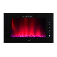Caesar Luxury Linear Wall Mount Recess Freestanding Multicolor Flame Electric Fireplace, 30-Inch N13