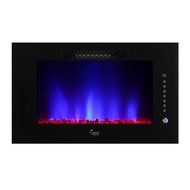 Caesar Luxury Linear Wall Mount Recess Freestanding Multicolor Flame Electric Fireplace, 30-Inch N14