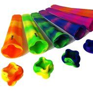 POPEEZ ICE POP MOLDS, 6 popsicle molds, stand indluded, FREE BONUS 6 Colors Silicone Wristbands, Flower Shape...