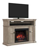 ClassicFlame 28MM4684-T477 Wyatt TV Stand for TVs up to 65&quot;, Soft Gray White (Electric Fireplace Insert sold separately) N2