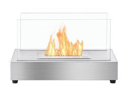 Ignis Portable Tabletop Ventless Bio Ethanol Fireplace - Tower (Stainless Steel) N14