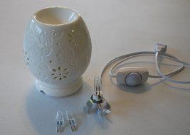 Aromatherapy lamp white ceramic electric oil burner with dimmer control N3