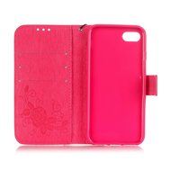 iPhone 7 Case, iPhone 7 Wallet Case,PHEZEN Beauty Luxury Handmade Rose Flower Butterfly Bling Diamond PU Leather...