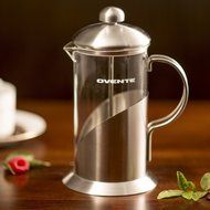 Ovente FSC12S 12oz Stainless Steel French Press Coffee Maker, Great for Brewing Coffee and Tea, 3 cup, Nickel... N2
