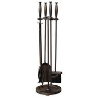UniFlame 5-Piece Bronze Fire Set with Cylinder Handles