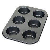 Evelots 6 Cup Non-Stick Metal Regular Muffin &amp; Cupcake Pan, Baking Supplies