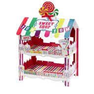 Talking Tables Street Stalls Sweet Shop Multi Stripe 2 Tier Treat Holder Stand, Multicolor