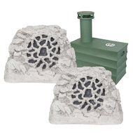 SpeakerCraft Boom Tomb 10" In-Ground Subwoofer with Ruckus 6 One Rock Landscape Speaker - Pair (Granite)