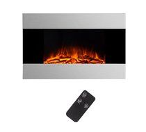3G Plus Electric Fireplace Wall Mounted Heater w/Remote Log Fuel Effect Stainless Steel Front Panel 35" N4