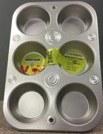 6 Cup Muffin Cooking Pan Heavyweight Steel Bakeware Baking Muffins &amp; Cupcakes