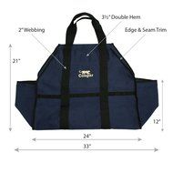 Cougar Premium Log Carrier, Heavy Duty Canvas Firewood Tote Bag Best For Carrying Wood (Insignia Blue) N3