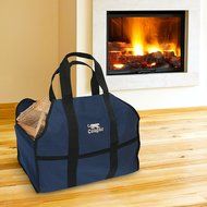 Cougar Premium Log Carrier, Heavy Duty Canvas Firewood Tote Bag Best For Carrying Wood (Insignia Blue) N6