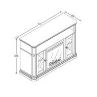 Wood Veneer Brooklyn Fireplace 50'' TV Console, LED Lights, 1400 Watts, 2 Glass Doors, Espresso N4