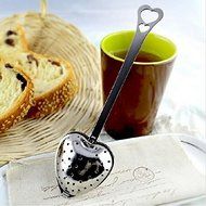 Ainest 1x Heart Shape Stainless Steel Tea Infuser Spoon Strainer Steeper Handle Shower