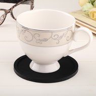 Fu Store Rubber Silicone Drink Coasters (Set of 2 Pieces), Black N2