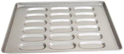 Magna Industries 14820 18-Gauge Aluminized Steel Hot Dog Bun Pan, 6" Length x 2-1/16" Width, 3 x 6 Cups Layout...