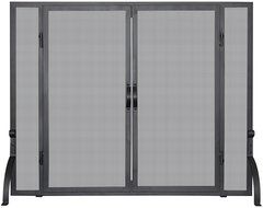 UniFlame, S-1046, Single Panel Wrought Iron Screen with Doors, Large N2