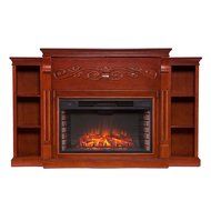 Locksley Bookcase Electric Fireplace - Classic Mahogany N2