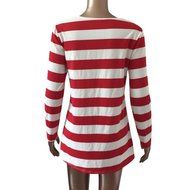 Hot Sale,Laimeng Women Cotton blend Fashion Stripe Dress Round Collar Christmas Elk Long Sleeve Casual Dress (...