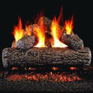 Peterson Real Fyre 24-inch Golden Oak Outdoor Log Set With Vented Stainless G45 Burner