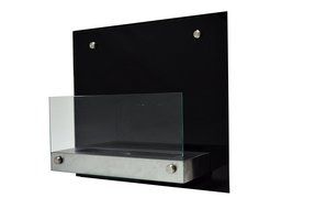 Chic Fireplaces Topeka Luxury Glass Metal Wall Mount Ventless Bio Ethanol Fireplace with Burner Insert, Gloss... N4