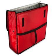Red Insulated Pizza Pie Delivery Bag - Fits two 18" Pizza Boxes - 20 x 20 x 6"