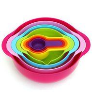 MyLifeUNIT 8 Piece Compact Food Preparation Set Nesting Mixing Bowls N2