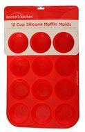 Kricket's Kitchen 12 Cup Red Silicone Cupcake Pan / Non Stick Muffin Pan / Silicone Baking Pans / Kitchen Safe N2
