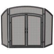Uniflame Wrought Iron Fireplace Ensemble with Log Rack N7