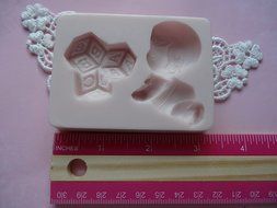 Baby Crawling with Cubes, baby shower Silicone Mold By Oh! Sweet Art FDA Approved for Food