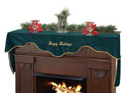 Miles Kimball Happy Holidays Velvet Mantel Scarf N2