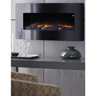 Wall Mounted/ Stand Electric Indoor Portable Fireplace Heater for Sale, 36 in. Glass, Black, Brand New N4