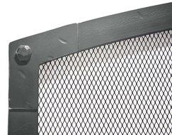 Arched Freestanding Fireplace Screen with Old World Design (47"W x 35"CH x 29 1/2"SH, Hammered Black Copper) N3
