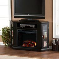 Southern Enterprises Claremont Convertible Black Electric Fireplace Media Console