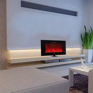 Caesar Luxury Linear Wall Mount Recess Freestanding Multicolor Flame Electric Fireplace, 30-Inch N17