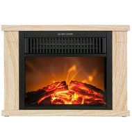 Fanala 13" Electric Mobile Fireplace Portable Freestanding Tabletop Mini Heater Firebox (13 inch, Light Wood Grain) N12