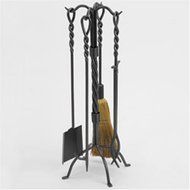 Woodfield Vintage Iron Twisted Rope 5-piece Tool Set for Fireplace