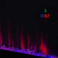 kissemoji Contemporary Electric Fireplace Black 50" Wall Mount Heater Multicolor flame new (BLACK) N5