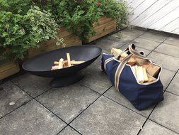Firecorner - Collapsible, Dust-Proof Firewood Bag Log Carrier. Wood bag equipped with wide smooth handles for... N7