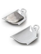 Set of 6 Pieces 4" White Porcelain Teacup Teabag Tea Bag Holder Plate Dish