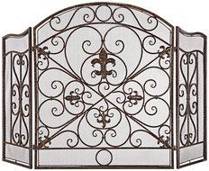 Parrish 31" High Bronze 3-Panel Fireplace Screen N2