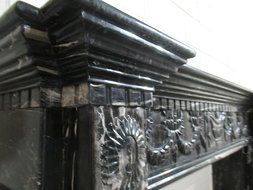 Black and White Polished Marble Fireplace Surround FPS-03