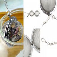 MAXGOODS Fine Ball Tea Infuser Strainer Mesh Filter Spoon Hooking Chain Stainless Steel
