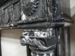 Black and White Polished Marble Fireplace Surround FPS-03 N2