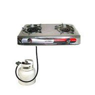 Portable Propane Gas Stove 2 Double Burner Range BBQ and New Regulator Hose N3