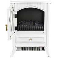 AKDY 16" White Freestanding 3D Flame Electric Log Set Fireplace Heater AZ-18D2P-WHT N3