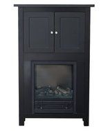 Stonegate&reg; Old Country Fireplace and Small Cabinet Black